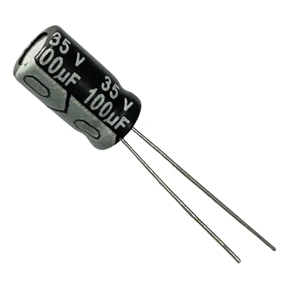 50 Pçs - Capacitor Eletrolitico 100uf X 35v - 100x35v - 105 Foto 1