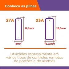 50 Pilhas Bateria 23a 12v A23 Gp Controle Alarme Portão Bulk Foto mini  2