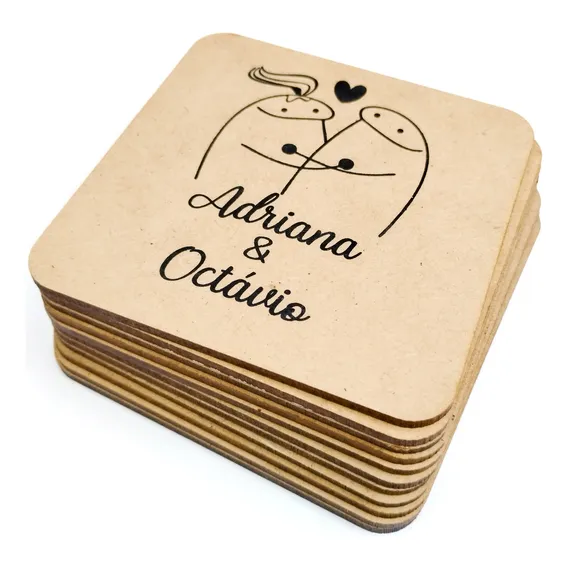 50 Porta Copos Bolacha Mdf Medeira Personalizados Sua Arte Foto 1