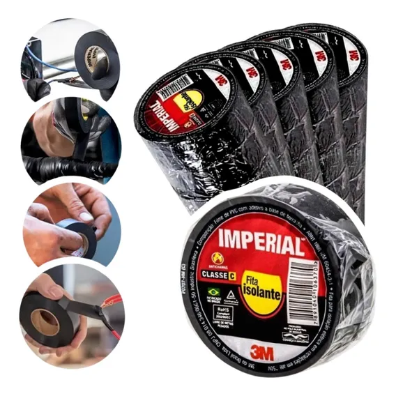 50 Rolos Fitas Isolante 18x5 Metros Imperial Slim 3m Foto 1