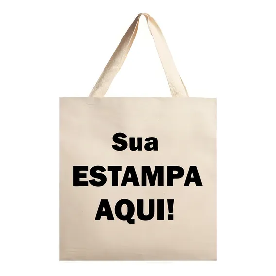 50 Sacolas 38x40 (ecobag) Personalizadas Tecido Algodão Cru Foto 1
