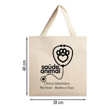 50 Sacolas 38x40 (ecobag) Personalizadas Tecido Algodão Cru Foto mini 2