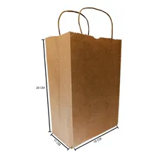 50 Sacolas Ecol贸gicas Kraft 28x18x11 P Foto mini 2