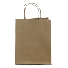 50 Sacolas Papel Kraft 25x20x17 Kaiamba Alça Torcida Delivery Foto mini 1