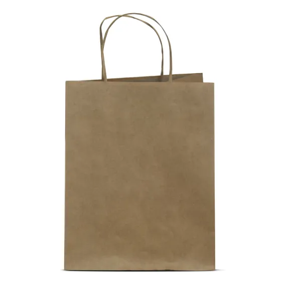 50 Sacolas Papel Kraft 25x20x17 Kaiamba Alça Torcida Delivery Foto 1
