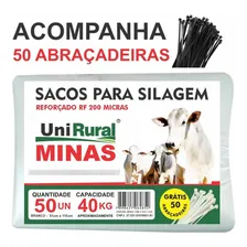 50 Un. Sacos Para Silagem 51x110 Branco 200 Micras + 50 Abra Foto  mini 1