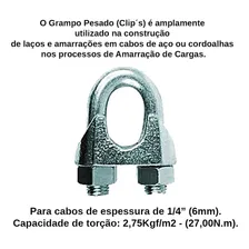 50 Unidades Grampo Para Cabo De Aço Pesado Starfer 1/4 Foto mini  2