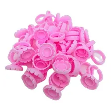 500 Anel Batoque Flor Rosa Descartável Para Extensão Cílios Foto mini  2