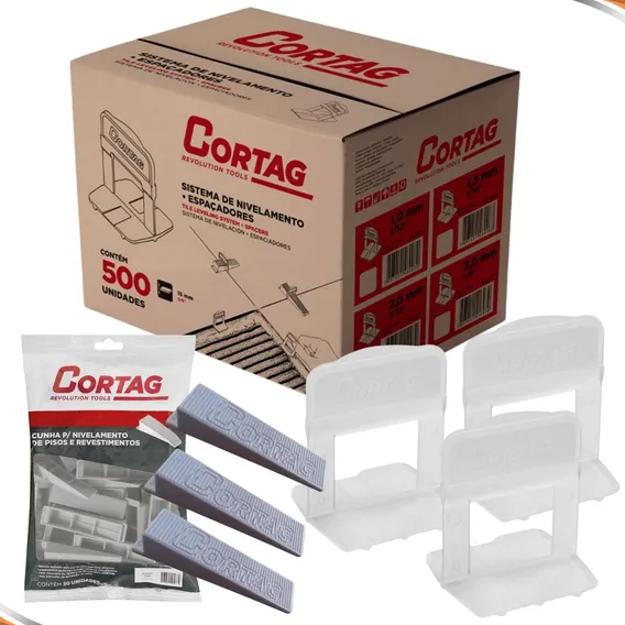500 Clip Nivelador Espacador Piso Porcelanato + 100 Cunhas Cor Branco Foto 1