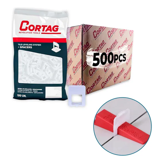 500 Espaçador Nivelador Clip Cortag Tradicional Porcelanato Cor Transparente 1.5mm Foto 1