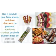500 Espetos Palitos Bambu Churrasco Petisco Artesanato 25cm Foto mini 4