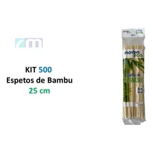 500 Espetos Palitos Bambu Churrasco Petisco Artesanato 25cm Foto mini 2
