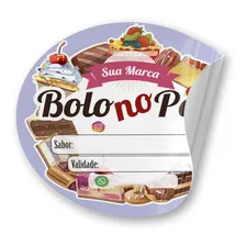 500 Etiquetas R贸tulos Personalizados Bolo No Pote 4x4cm Cor Modelo Desenho Impresso Modelo Foto mini 1