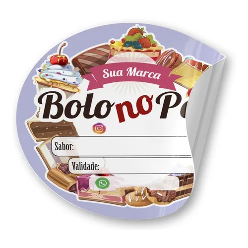 500 Etiquetas R贸tulos Personalizados Bolo No Pote 4x4cm Cor Modelo Desenho Impresso Modelo Foto 1