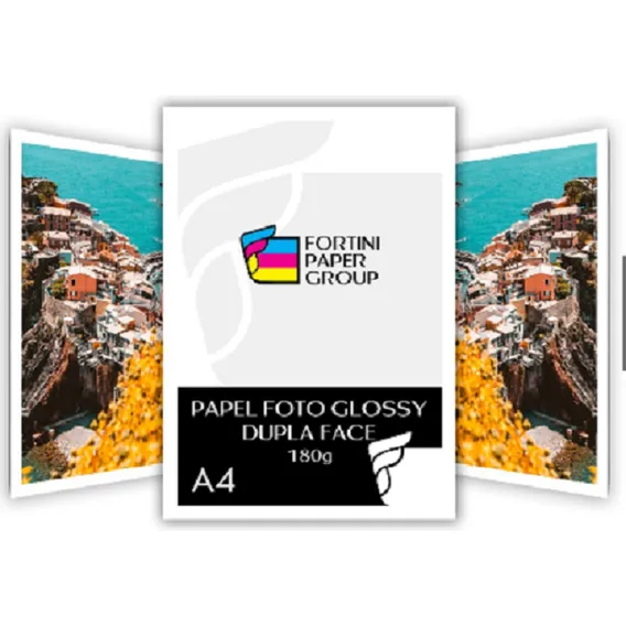 500 Folhas Papel Fotográfico A4 Glossy 180g Dupla Face Cor Branco Foto 1