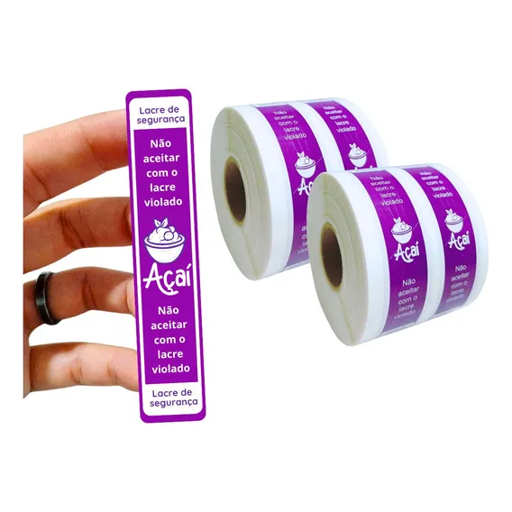 500 Lacres De Segurança Para Açaí 10x2cm Cor Roxo Foto 1