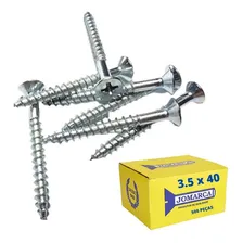 500 Parafuso Philips Madeira 3,5x40 Zincado 4cm Jomarfix Foto mini  2
