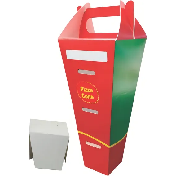 500 Pçs Embalagem Delivery Pizza Cone 1 Cor Verde Foto 1