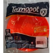 500 Pratos Descartavel Plastico Laranja 15cm - Termopot Foto mini  3