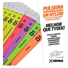500 Pulseiras Identificação Nylon Personalizada Festa Evento Foto mini 1