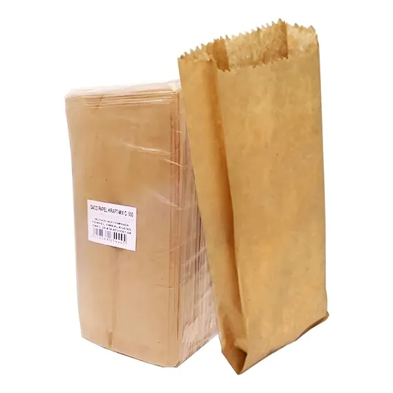 500 Saco De Papel Para Cereais Pardo Kraft 52x24x6cm - 15kg Foto 1