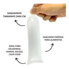 500 Saquinhos 24x6cm Para Geladinho, Dindin E Sacolé Cor Branco Foto mini 2