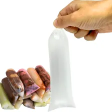 500 Saquinhos 24x6cm Para Geladinho, Dindin E Sacolé Cor Branco Foto mini 1