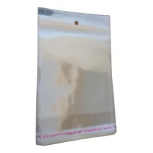 500 Un Saco Plástico 10x10 Transparente Com Furo Aba Adesiva BOPP Foto  mini 1
