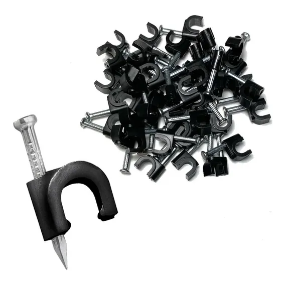 500pcs Grampo Fixa Fio Cabo Coaxial Miguelo 5mm Preto Foto 1