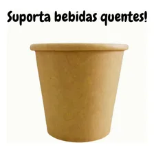 500un Copo De Papel Ecológico 120ml Impermeável Café Chá Cor Kraft Foto mini  3
