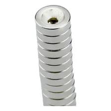 50pcs Imã De Neodimio Disco 10x3 - 10mm X 3mm Com Furo - N35 Foto mini  3
