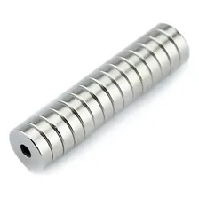 50pcs Imã De Neodimio Disco 10x3 - 10mm X 3mm Com Furo - N35 Foto mini 4