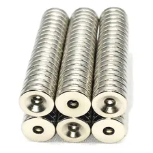 50pcs Imã De Neodimio Disco 10x3 - 10mm X 3mm Com Furo - N35 Foto mini  2