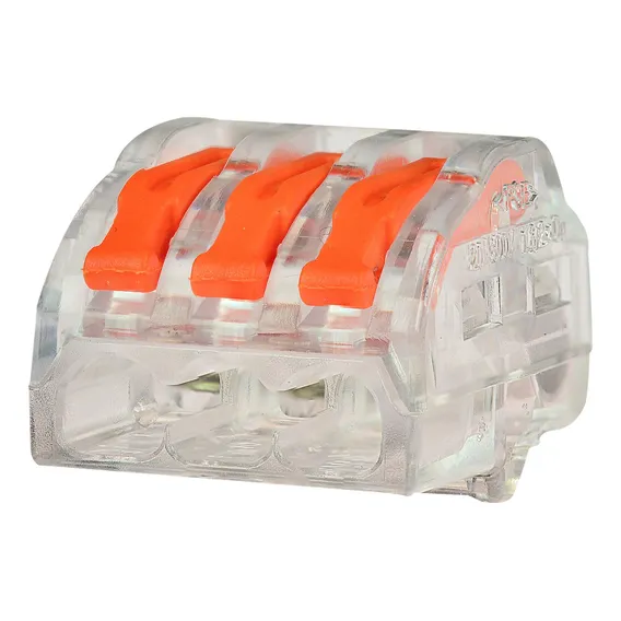 50un Kit Conector Emenda Rápida Alavanca Borne 3 Fios Foto 1
