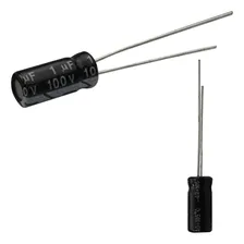 50x Capacitor Eletrolítico 1uf X 100v 105º Kit C/50peças Foto mini 1