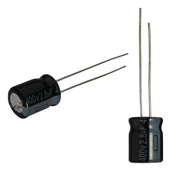 50x Capacitor Eletrolítico 2,8uf X 400v 105º Kit C/50 Peças Foto 1