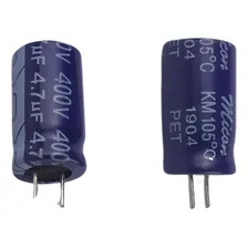 50x Capacitor Eletrolítico 4,7uf X 400v 105º Kit C/50 Peças Foto mini  2