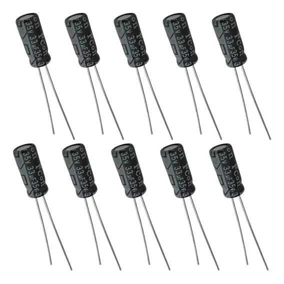 (50x) Capacitor Eletrolítico Rd 33uf 35v 5x11mm Foto 1