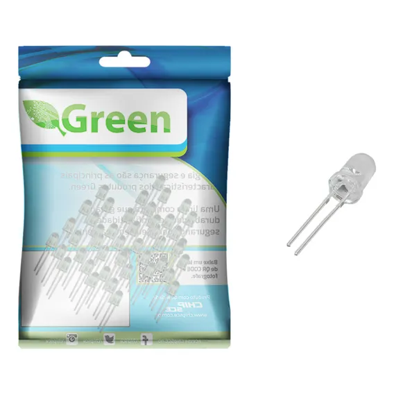 50x Led Alto Brilho 5mm - Projetos Em Geral - Branco Foto 1