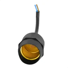 50x Soquete Bocal E27 Blindado Emborrachado Com Cabo 15cm Cor Preto Foto mini 4
