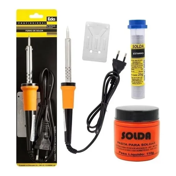 5567 Kit Ferro Solda Eda Pasta Solda Cobix Tubo Estanho 25g 30w 220v Foto 1