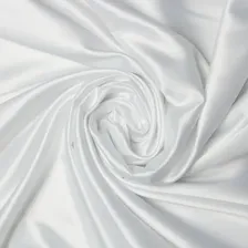 5m Tecido Cetim Charmousse Premium Sem Lycra - Cores Branco Foto  mini 1