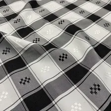 5m - Tecido Oxford Xadrez Bordado 1,40m Decoração Junina Cor Preto Foto mini  2
