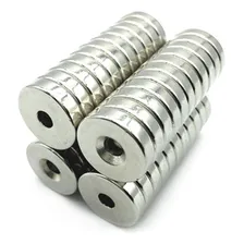 5pcs Imã De Neodimio Disco 20x3 - 20mm X 3mm Com Furo - N35 Foto mini 4