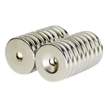 5pcs Imã De Neodimio Disco 20x3 - 20mm X 3mm Com Furo - N35 Foto  mini 1