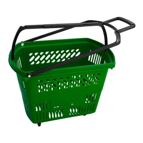 5un Cesta Cestinha Super Rodas Rodinhas Cor Verde Foto 1