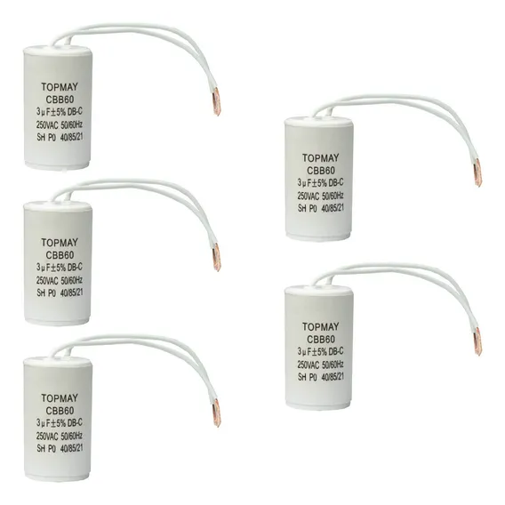 5x Capacitor Partida 5uf - 250v P/ Motor Portão / Ventilador Foto 1