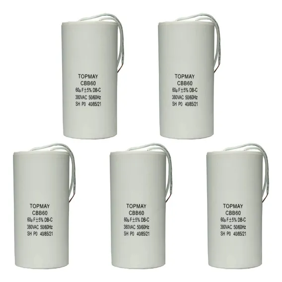 5x Capacitor Partida 60uf - 380v P/ Motor Portão Eletrônico Foto 1