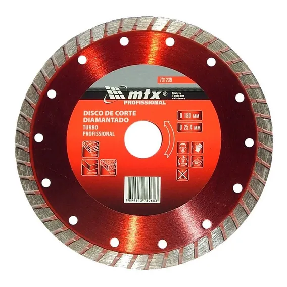 5x Disco Diamantado Turbo 7pol 180mm X 25,4 Corte Mtx 29922 Foto 1