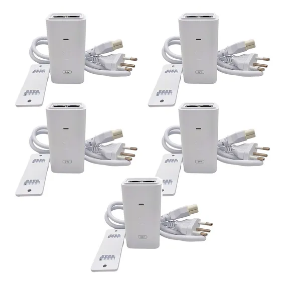 5x Fonte Poe Ns-5acl Gigabit 24v 0,5 Ubiquiti Gigabit Bivolt Foto 1